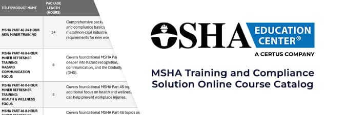 MSHA Training Catalog