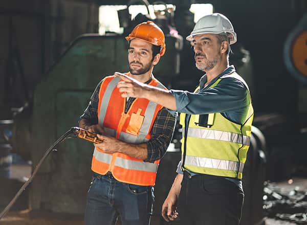 Men working in construction environment