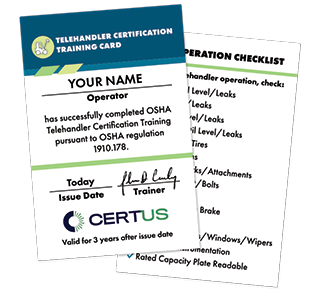 Telehandler Certification Card